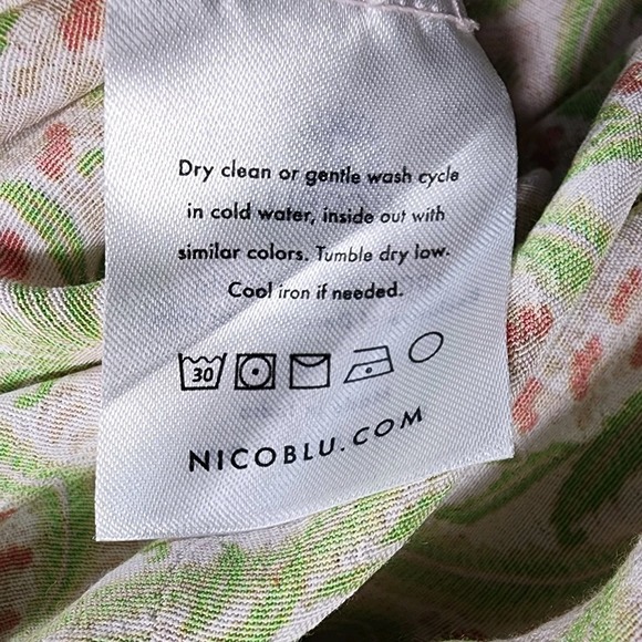 NicoBlu WOMENS SIZE 10 Capri Maxi Tunic Dress Kaftan Shalimar Delicate Ferns - Picture 10 of 13